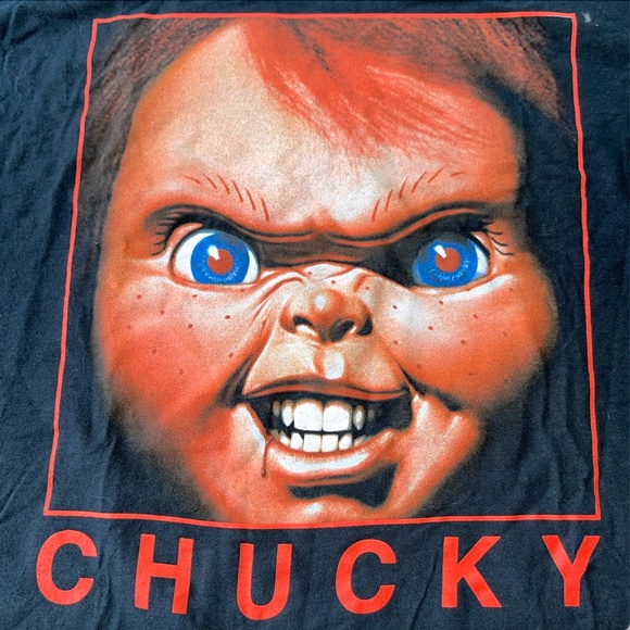 Chucky Child’s Play Square Face 2004 Black T-shirt Sz Large Horror Bride Graphic - Picture 8 of 8